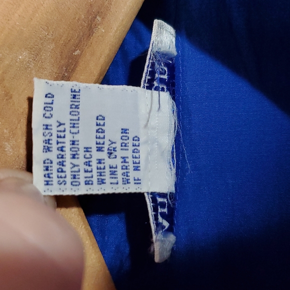 Vintage 90's M 100% Silk Colbalt Royal Blue Button Up Collar Shirt - Picture 3 of 8